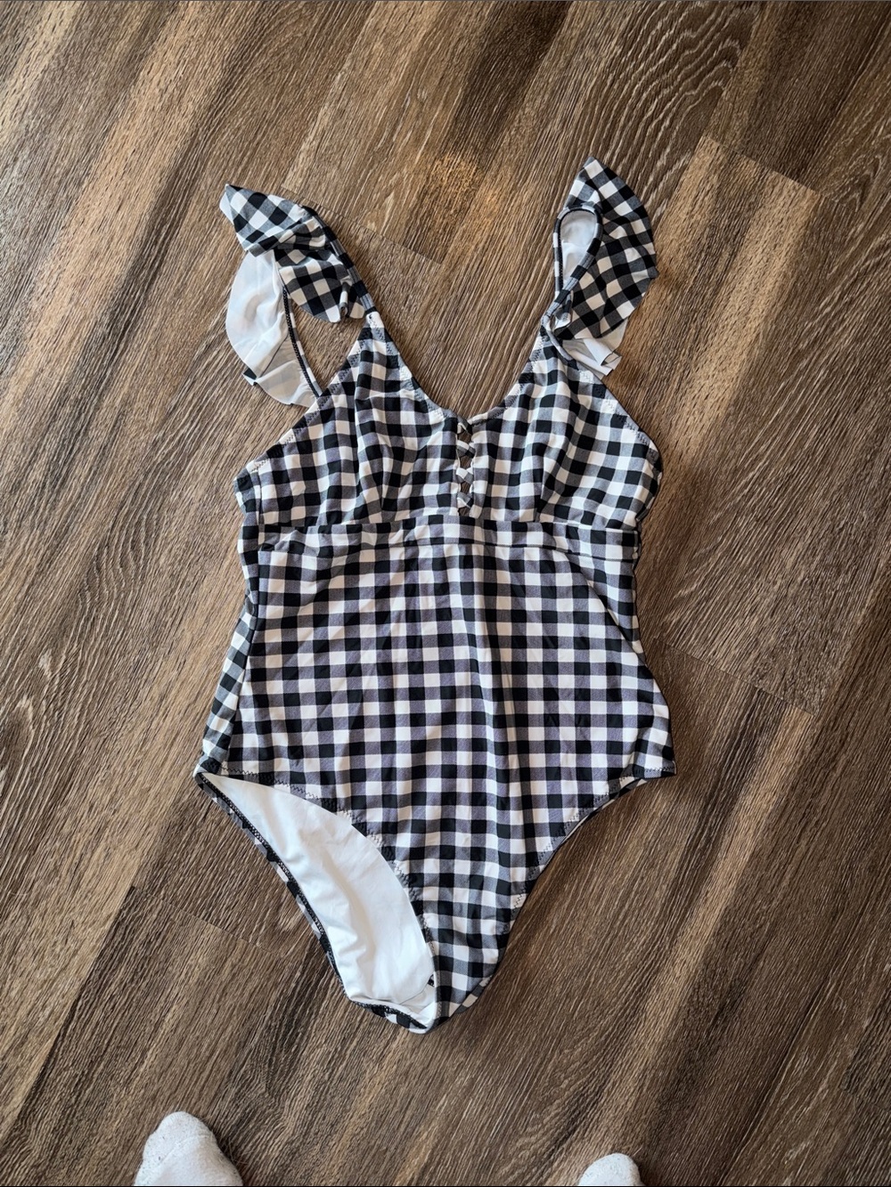 Cupshe Black and White Gingham One-Piece Swimsuit